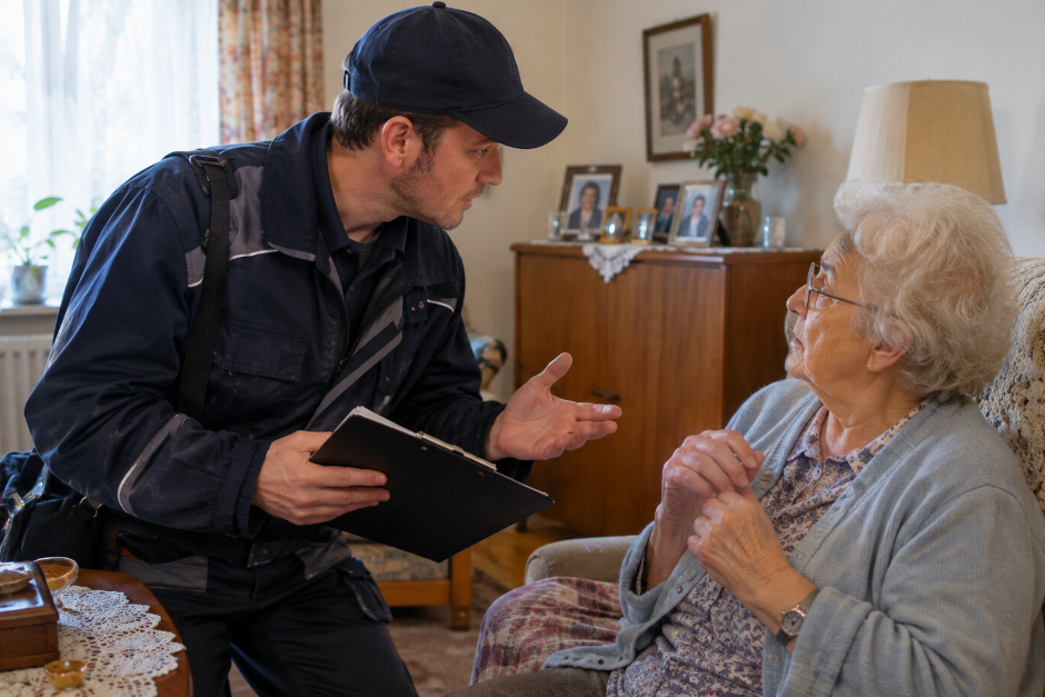 Falsche Handwerker in Wiesbaden-Biebrich: Unter dem Vorwand eines Rohrbruchs bestahlen zwei Trickdiebe eine Seniorin in der Mosburgstraße.